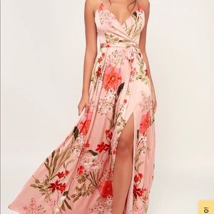 Blush pink colored dress, size large! Used once!